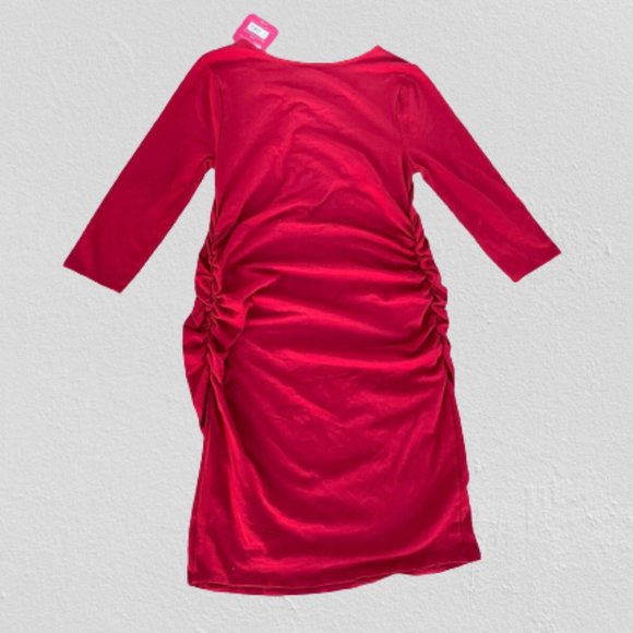 Ingrid and Isabel Maternity Red Dress Long Sleeve Dress Size XXL - Picture 2 of 13